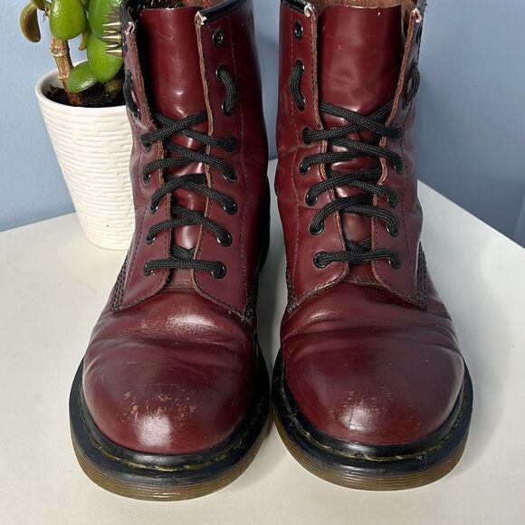 Dr. Martens Burgundy Leather Custom Luana Combat Boots Woman’s 10 11821 - Picture 4 of 16